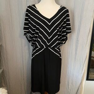 MSK black and white dress Size Large